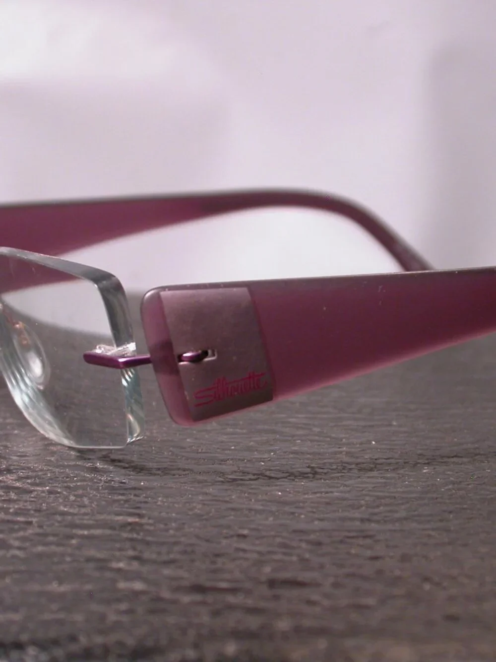 Silhouette Titan Frameless Purple Matte Clear Eyeglasses Made in Austria